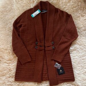 NWT Fortune + Ivy Raiden Tab Detail Open Front Cardigan in Rust size Medium